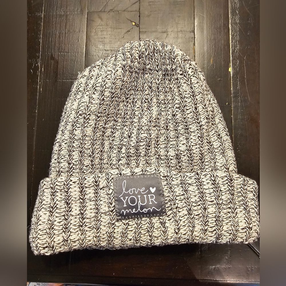 Love your melon beanie black and white